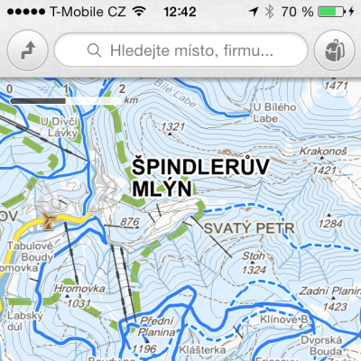 Obrázek ke článku Mobilní aplikace Mapy.cz přidává zimní mapy, kompas a plánovač tras pro běžkaře
